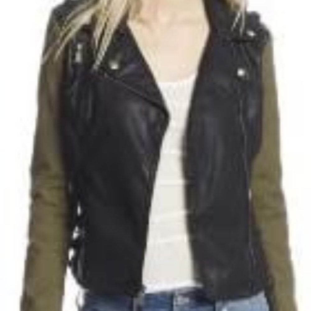 BCBGeneration  Faux Leather Biker Moto Jacket S